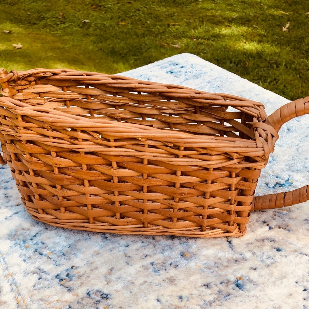 Wicker Boat Basket with Handle 🌼